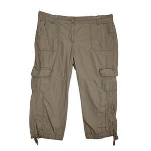 Tommy Hilfiger Women's 12 Brown Cargo Capri Pants 36x22" Gorpcore Hiking Outdoor